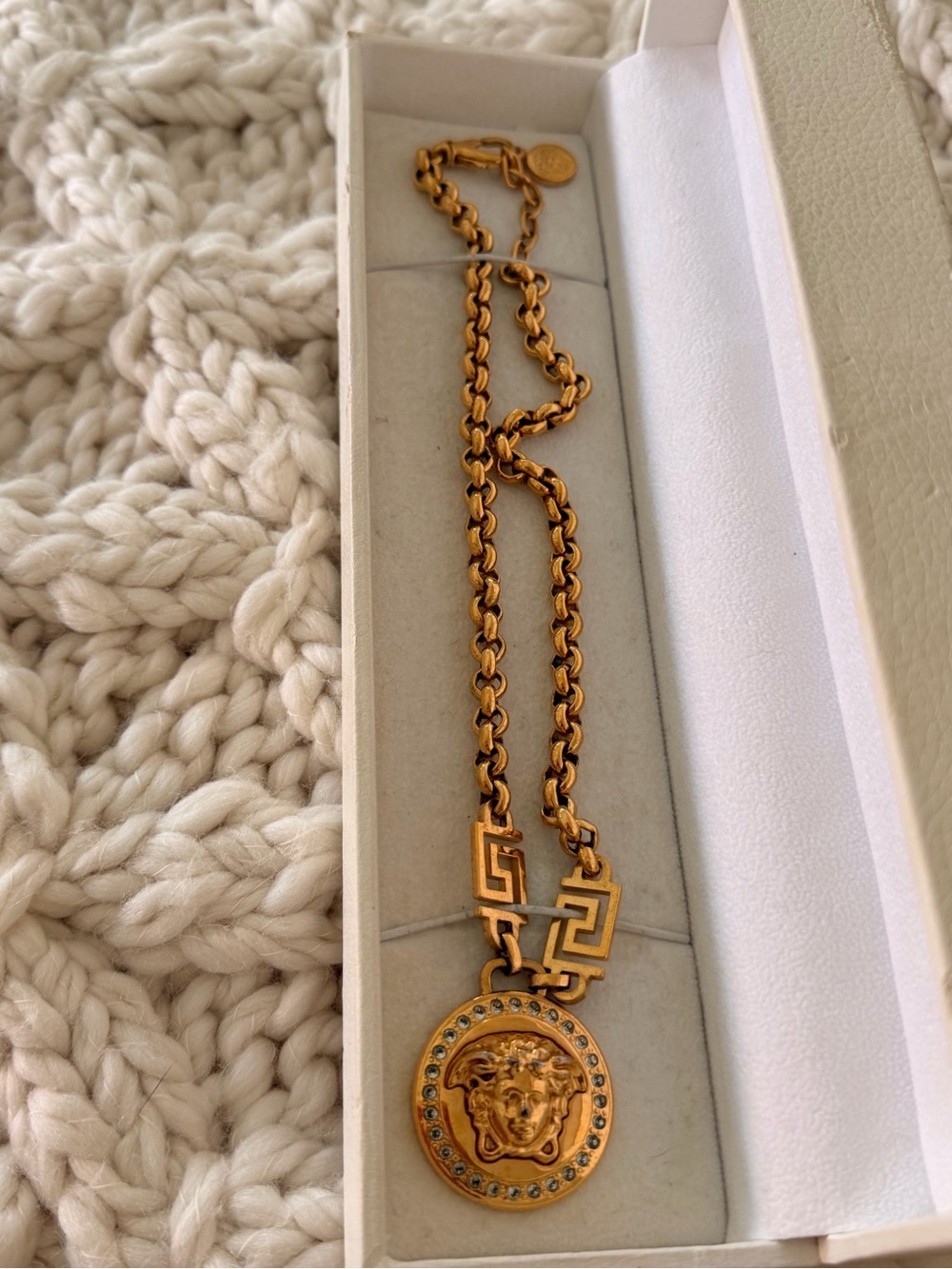 Versace Gold-Tone Medusa Pendant Necklace